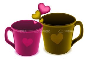 Cups with heart